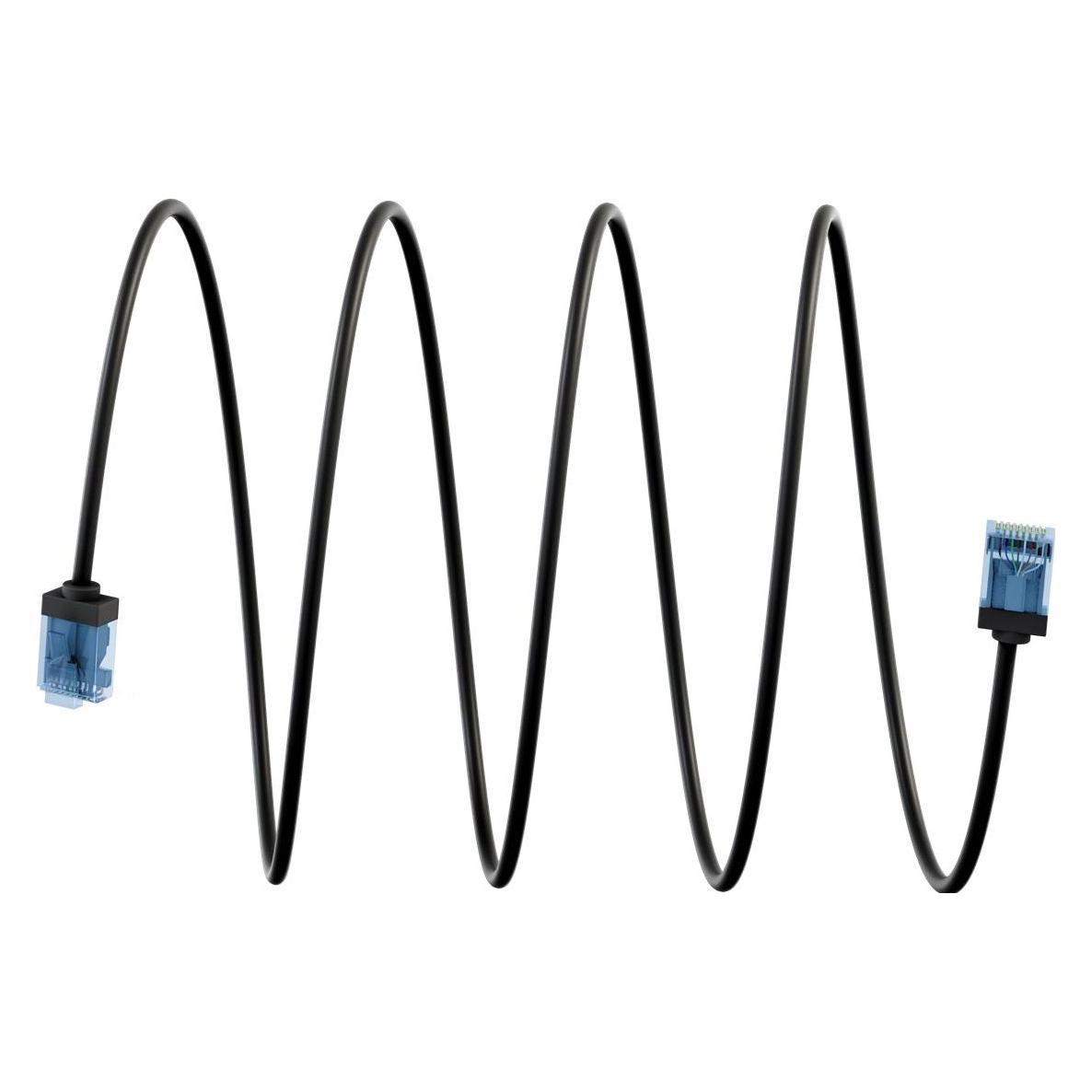 Goobay Ultraflexibles CAT 6A Patchkabel, slim, U/UTP, schwarz (CAT6a, 7.50 m) (74240)