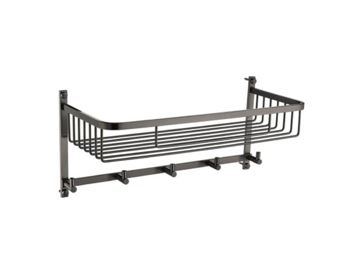 CCDJSBUEPQ Wandmontierter Hängekorb Mit Haken An der Wand montierter Hängekorb, integrierte Haken, platzsparend(Gray)