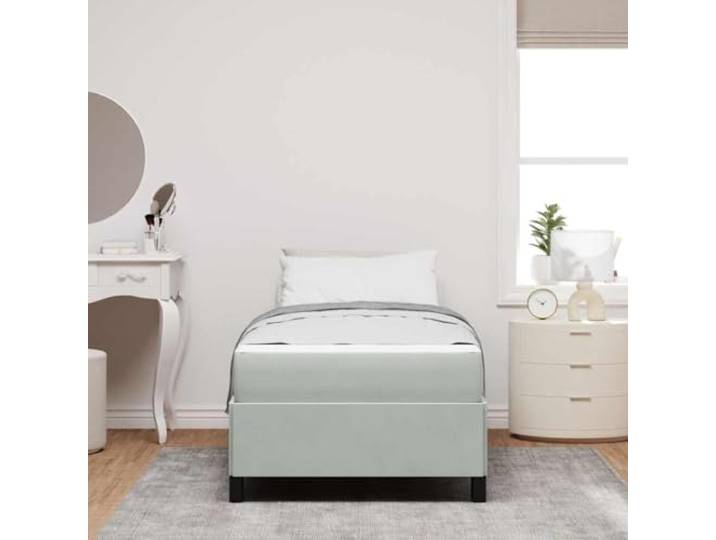 KTHLBRH Bettgestell hellgrau 80 x 200 cm Stoff Modernes Bettgestell, minimalistisches Design, robuster Rahmen, geeignet für moderne Zimmer