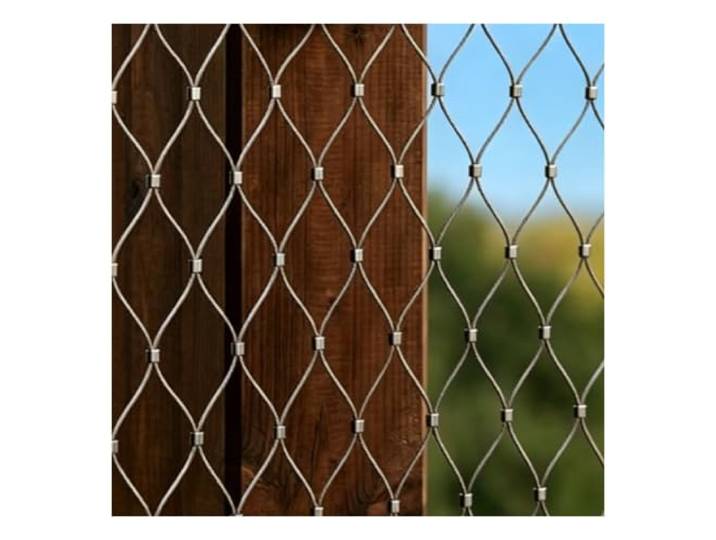 Hynbdes 304 Edelstahl-Seilnetz, Absturzsicherung, Treppe Zaun, Flexibel Multifunktionales Garten-Metallnetz, Flexibles Seil Netz, für Balkone, Bauernhof, Zoos und Zäune, 3cm/1.5mm 2.5×5m