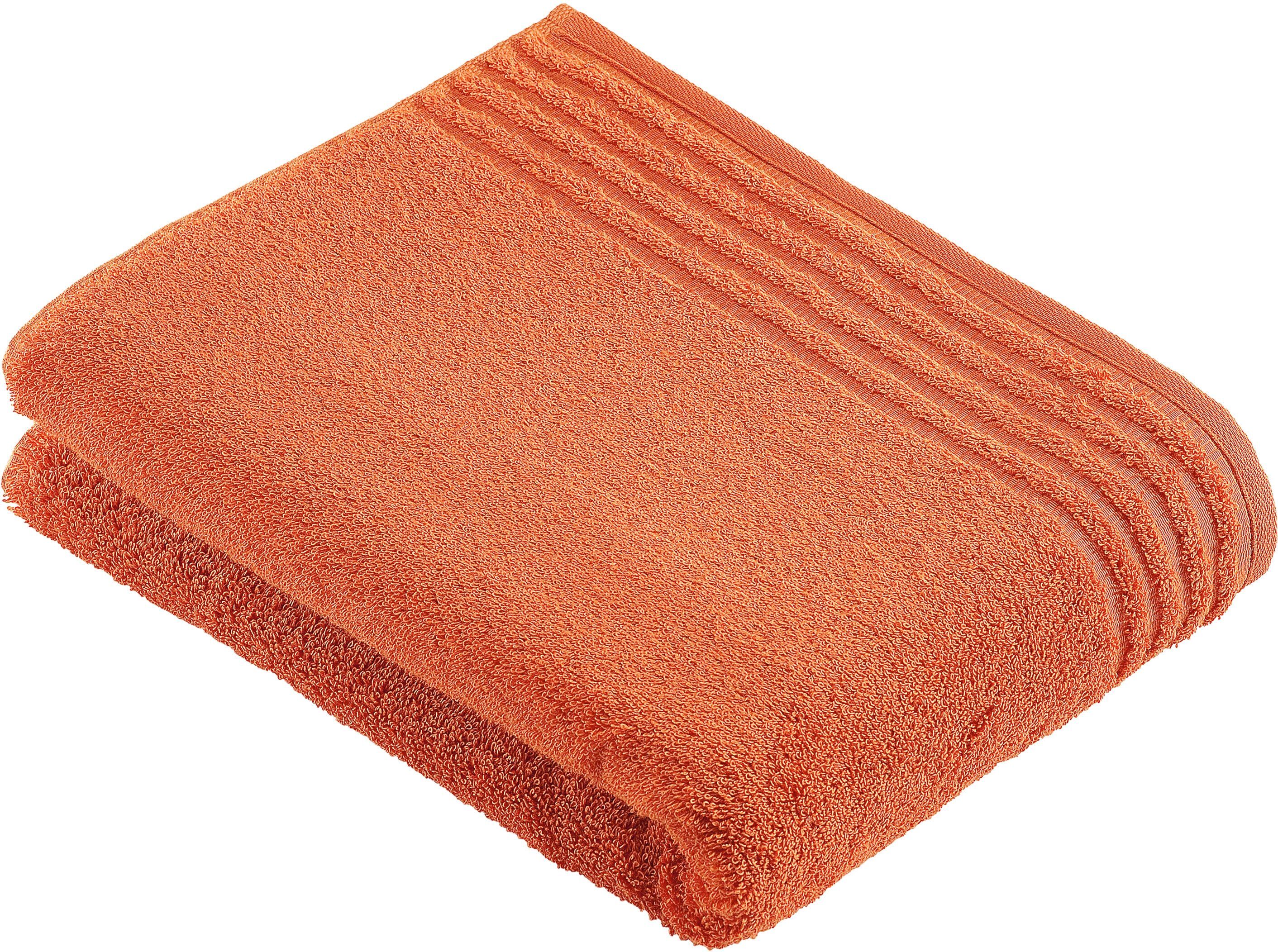 Badetuch VOSSEN "Vienna Style Supersoft", orange (fiesta), B:67cm L:140cm, Walkfrottee, Baumwolle, Handtücher, Badetuch, Supersoft Baumwolle fiesta B/L: 67cmx140cm, 1 Stk., 1 Badetuch (67x140cm), Walkfrottee