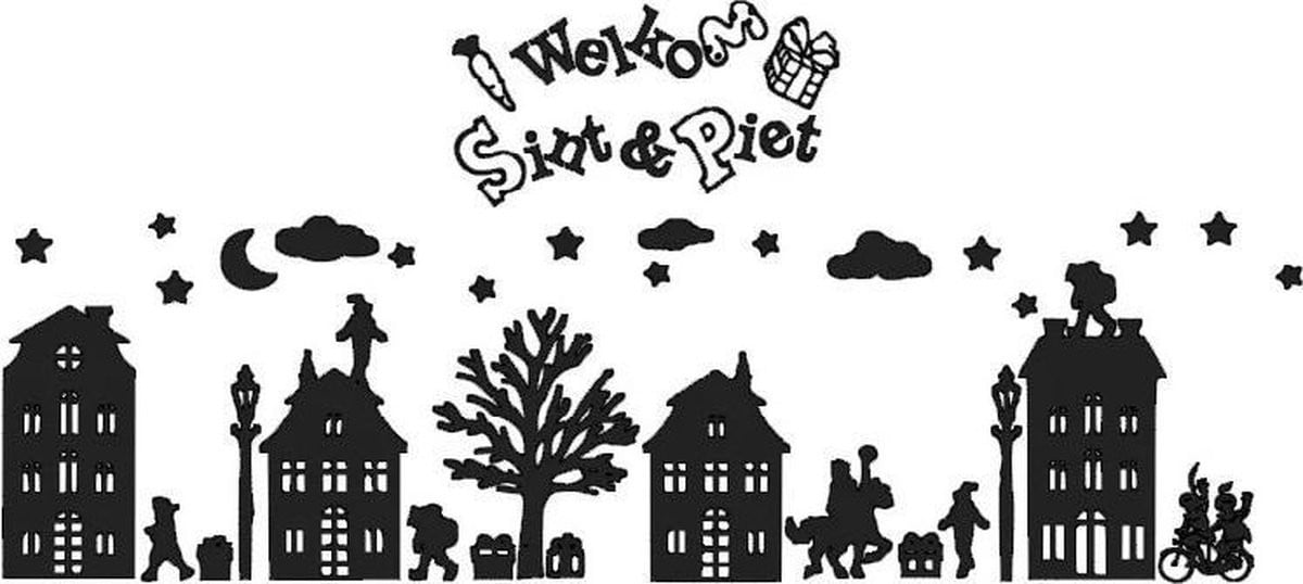 Raamfolie Welkom Sint en Piet