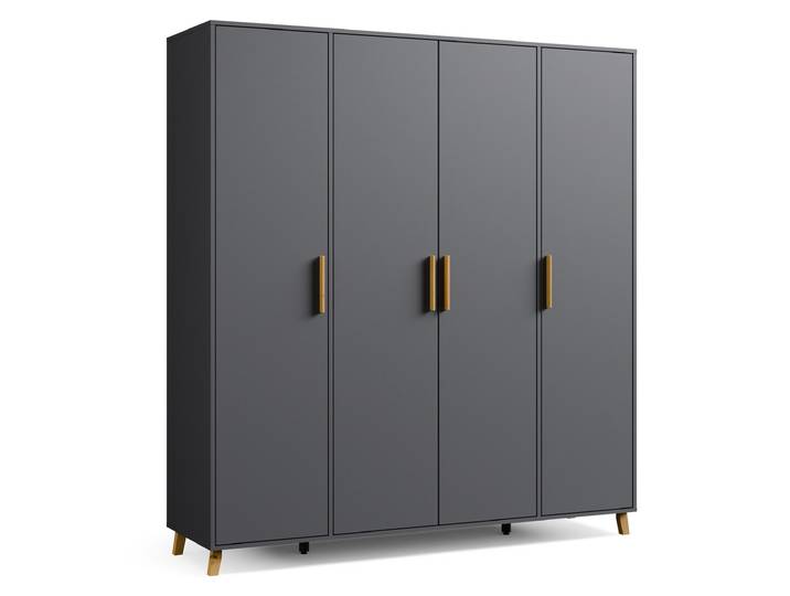 Rauch Drehtürenschrank »Shinjo« - 187x53x203cm - grau -