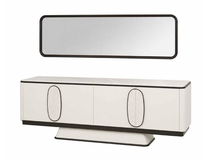 JVmoebel Kommode Sideboard mit Spiegel Anrichte Stauraummöbel Kommode Buffet (2 St), Made in Europa