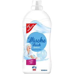 Gut&Günstig Weichspüler Wäsche Weich, Sensitiv, sanfter Duft, 1,5 Liter, 50 Waschladungen
