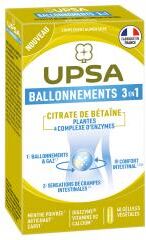 UPSA Ballonnements 3en1 Citrate de Bétaïne et Complexe d'Enzymes 40 Unités Végétales - Boîte 40 gélules