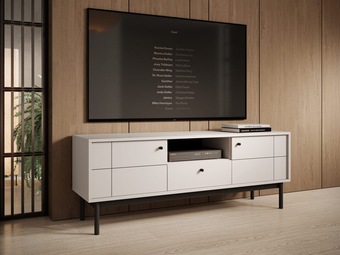 Latitude Run Calming Japandi TV Cabinet 153cm - Zen-Inspired Storage Solution Cashmere 50"