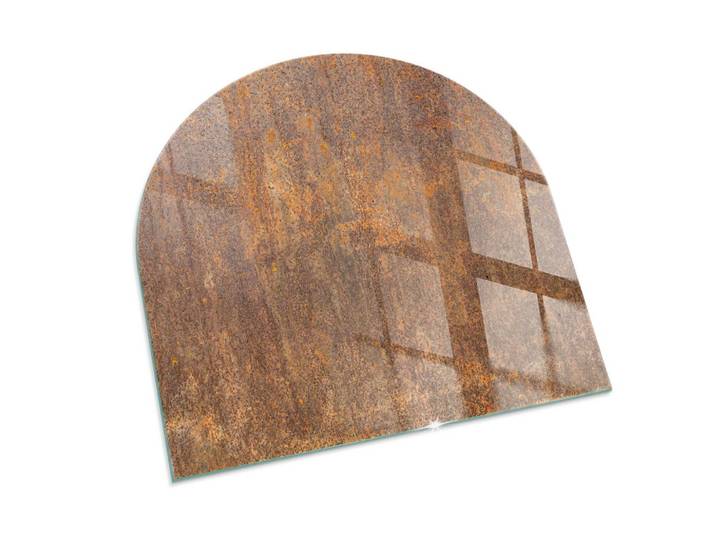 KAMINBODENPLATTE 100x100 cm - Roststruktur auf Metall