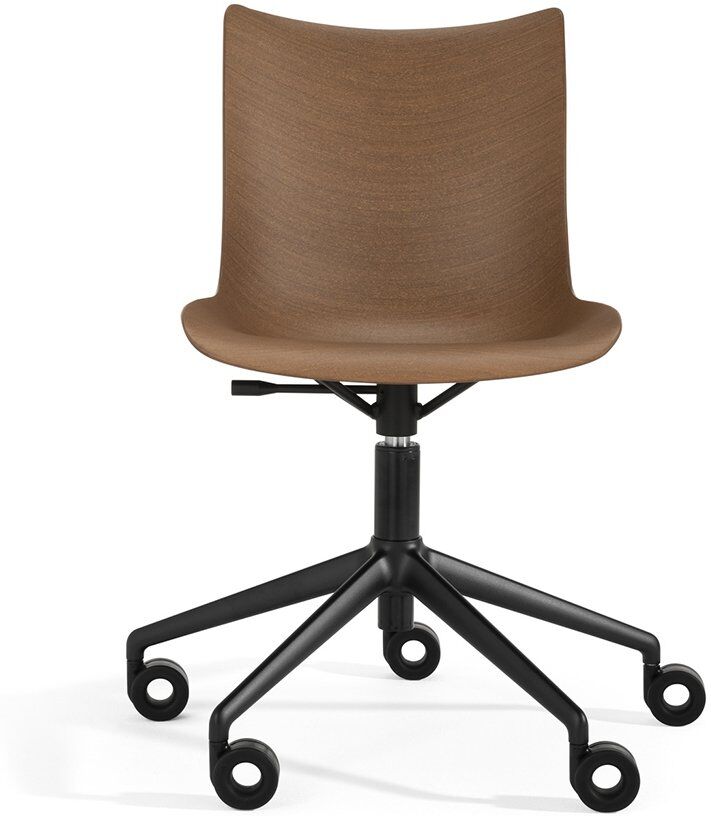 Kartell P/ Wood Bürostuhl (schwarz lackiert, Eichenfurnier dunkel) schwarz lackiert   Eichenfurnier dunkel