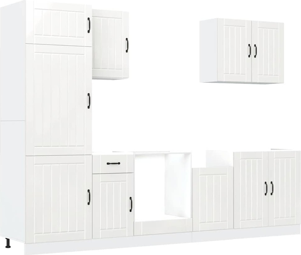 7-tlg. Küchenschrank-Set Lucca Weiß Holzwerkstoff