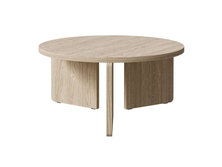 Table basse ronde aspect bois clair 85 cm