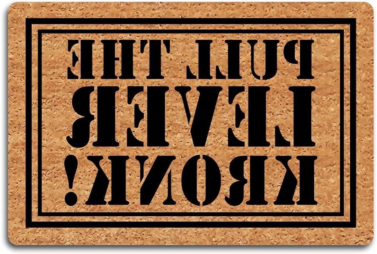 Kleurrijke grappige deurmat met anti-slip rubberen onderzijde, 40 x 60 cm