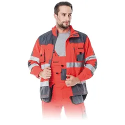 Arbeitsjacke mit Reflektoren S rot