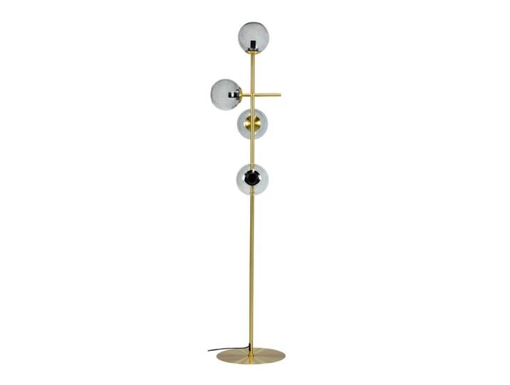 Lampadaire en verre fumé et laiton