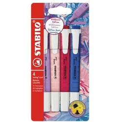Stabilo Textmarker »swing cool NatureCOLORS Wildblumen-Edition« 4 Stück blau