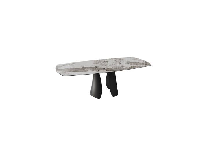 Ausziehbarer Designer Esstisch „Brisbane“ aus Keramik, in verschiedenen Grössen Calcatta glänzend 150-230 x 110 cm Akante Design