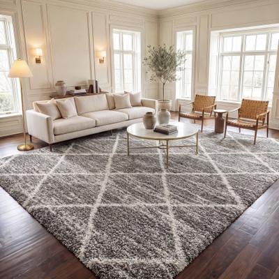 SAFAVIEH Hudson Shag Estella Diamond Trellis 2-inch Thick Rug