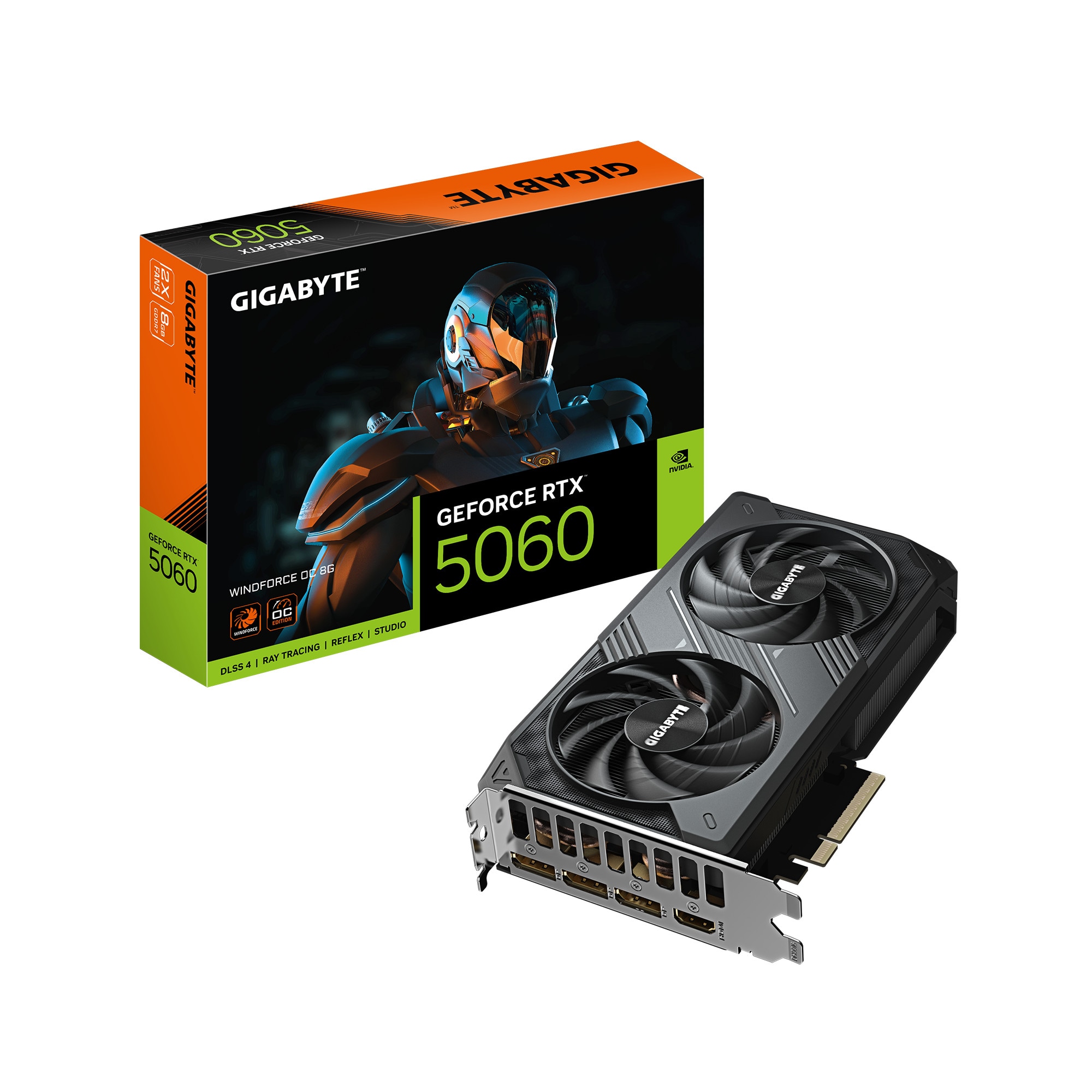 GIGABYTE GeForce RTX 5060 WINDFORCE OC 8GB Grafikkarte HDMI/DP GV-N5060WF2OC-8GD