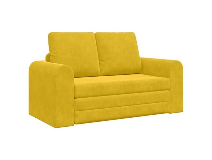 RJPLMFV Schlafsofa, Gelb, Velours, 148 x 71 x 83 cm Kann zum Bett umgewandelt werden, abnehmbarer Bezug, modernes Design, ideal für kleine Räume