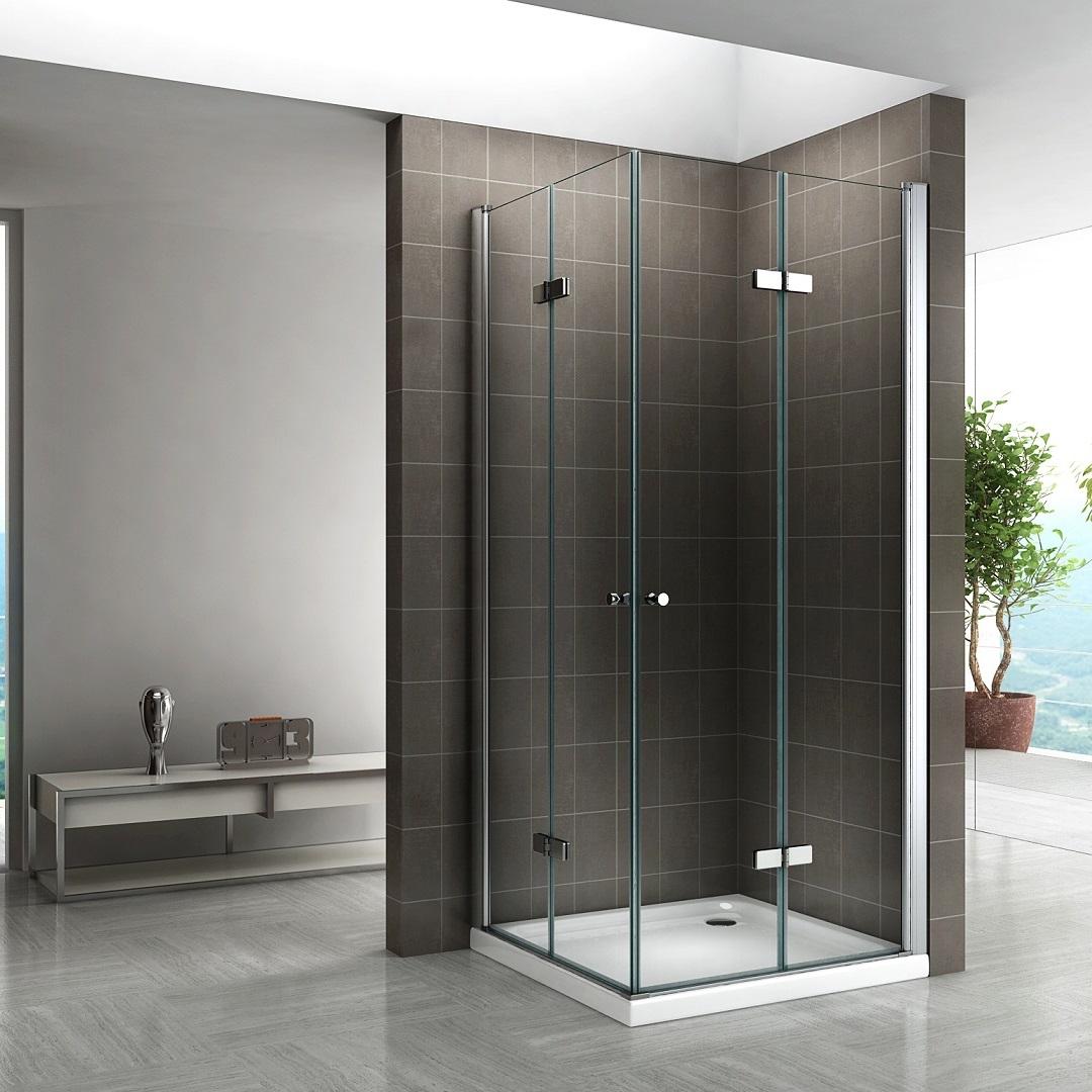 i-flair Falttür Duschkabine 75x80x180 cm aus durchsichtigem 6 mm Sicherheitsglas - DK99