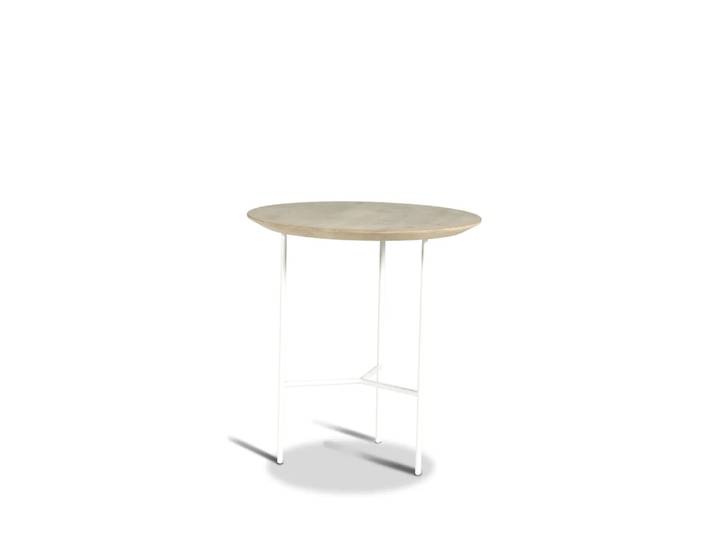 Mavis Tribeca Beistelltisch Eiche seifengebeizt rustikal, weiße Beine, ø47 cm