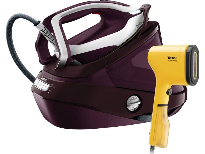 TEFAL Dampfbügelstation Pro Express Vision, inklusive Dampfbürste DT2026, Smart LED-Leuchte , rot (rot, weiß), Dampfbügelstationen, 8,3 Bar, 180 g/Min. konstanter Dampf, 680 g/Min. Dampfstoß, GV9810, Dampfbügelstation