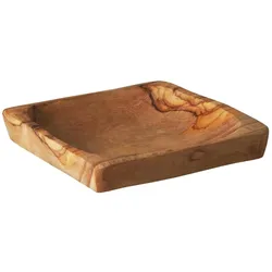 IB Laursen Eckige Schale mini aus Olivenholz, 7 x 7 x 1.1 cm