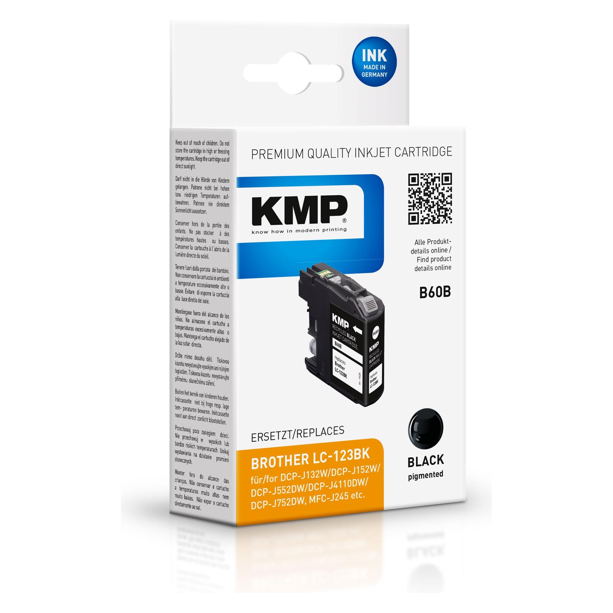 KMP Tinte ersetzt LC123BK (BK) (1525,4001)