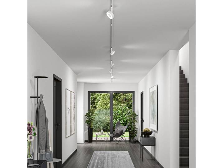 Paulmann URail Circle LED-Spot, 3-stepdim, 3000K, signalweiß Circle, dimmbar, weiß / opal, für Wohn- / Esszimmer, Metall, Modern