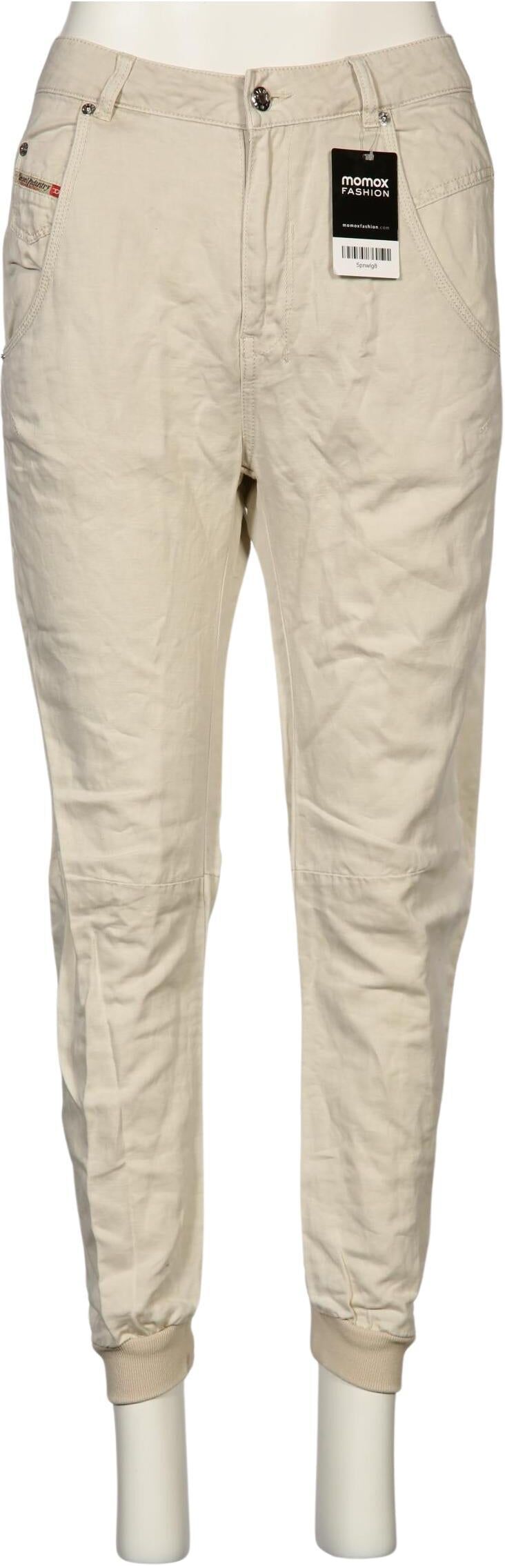 Diesel Damen Stoffhose, Beige, Gr. W35, Baumwolle / Leinen - Second Hand