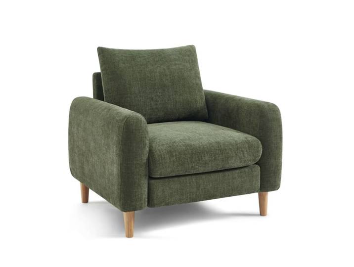 Fauteuil fixe tissu chenille 1 place vert