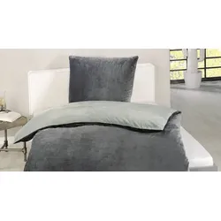 Gözze Cashmere Wende Bettwäsche anthrazit/silber Komfort Bettbezug 155x220cm