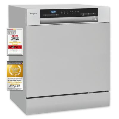 Exquisit Geschirrspüler GSP508-030D silber | Spülmaschine 55 cm | Power+ | ECO Modus | Standgerät