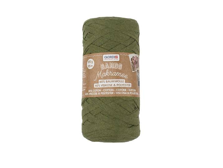 Glorex Bands Makramee Oliv 60% Baumwolle 40% Viskose 250 g
