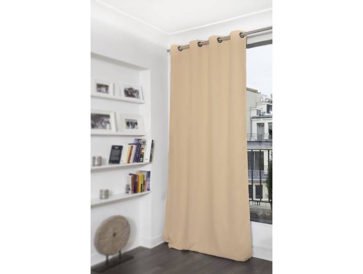 Rideau occultant oeillets beige mc651 140lx350h