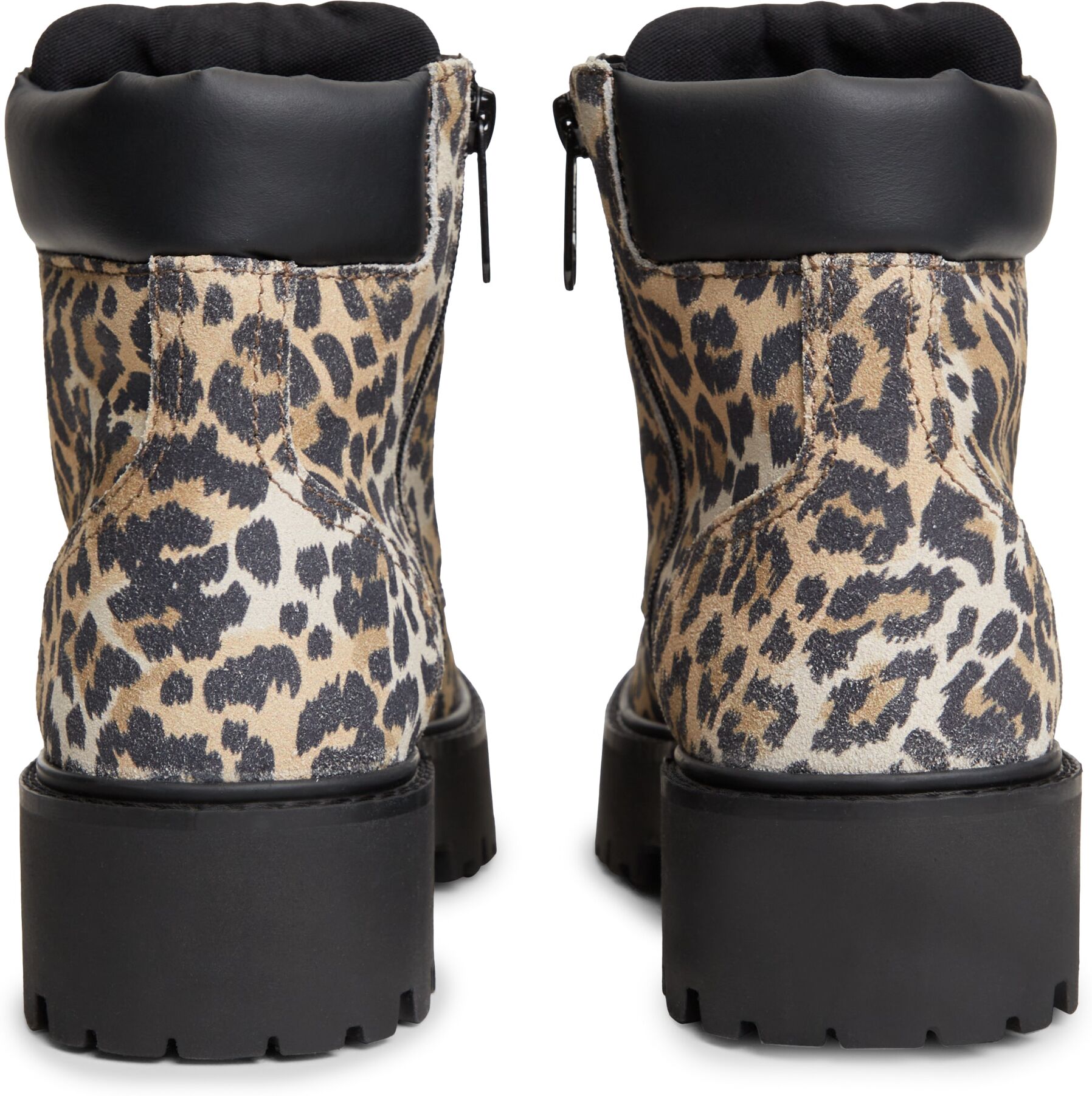 Schnürboots TOMMY JEANS "TJW PLATFORM CHEETAH BOOTS", Damen, Gr. 41, Textil, braun (geparden, druck), Nappaleder, Veloursleder, Schuhe Schnürboots, Blockabsatz, Plateau, Stiefelette im coolen Geparden-Look