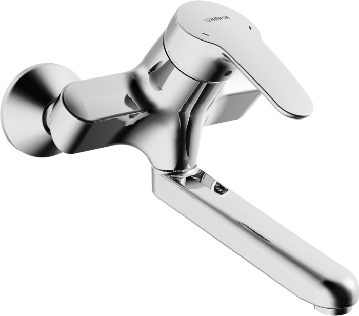 Waschtisch Wand Armatur Hansamix 01949283 chrom, Ausladung 246 mm, Auslaufentleerung