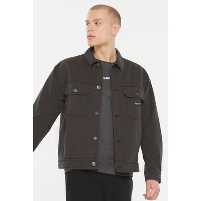 Jeansjacke HARLEM SOUL, Herren, Gr. S, asphalt, Twill, Material: 100% Baumwolle, unifarben, regular fit normal, eingesetzt 1-Knopf-Manschette, Jacken Jeansjacke