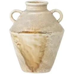 Bloomingville Vase Ines aus Steingut, Ø 13,5 cm, Höhe 18 cm, braun