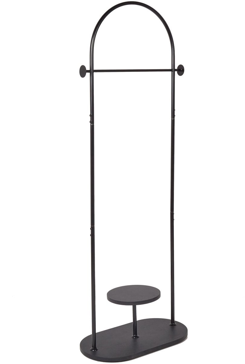 Hardin Modern industrieel kledingrek met plank - Zwart - IJzer