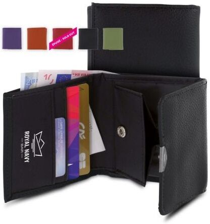 Portefeuille noir personnalisable à porte-cartes et monnaie PVC prune