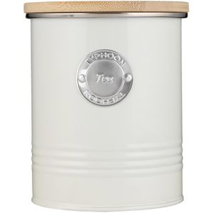 Typhoon Teedose Living Collection Tea, aus Metall, für 300g losen Tee, pastellcreme, luftdicht, 12 x 14 cm