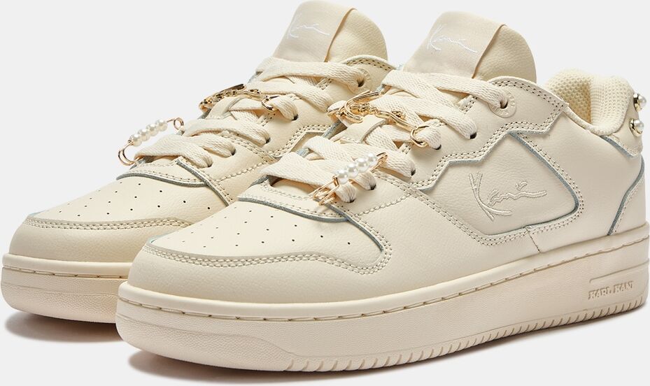 Sneaker KARL KANI "89 CLASSIC GLAM", Damen, Gr. 41, atmungsaktiv, sanftes weiß, gold, pearls, Leder, Schuhe Sneaker sanftes weiß, gold, pearls 41, atmungsaktiv