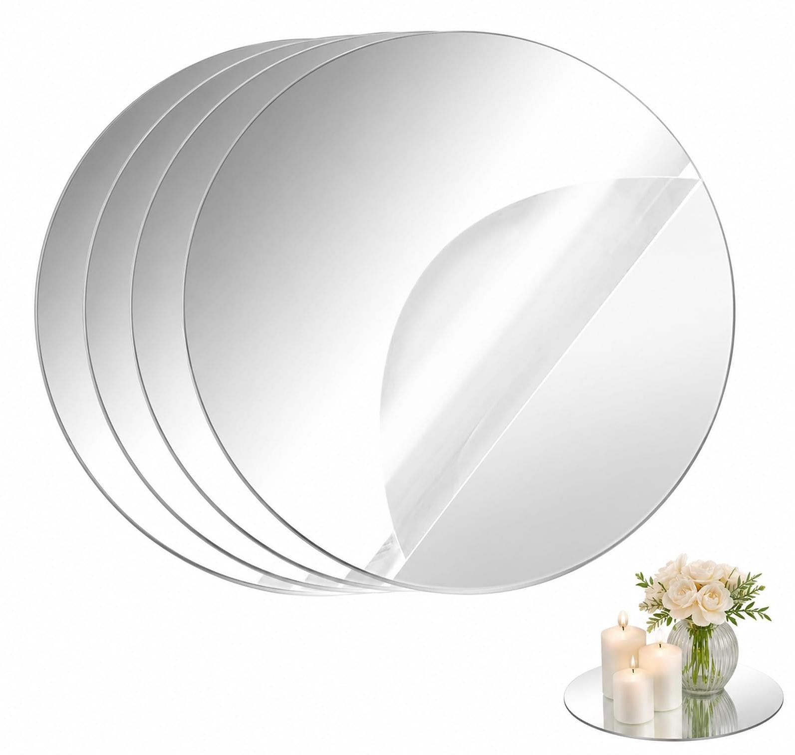 Dripio 4 ronde zelfklevende spiegelplaten van acryl voor wanddecoratie