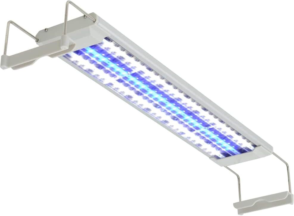 vidaXL Lámpara LED para acuario aluminio IP67 50-60 cm Blanco