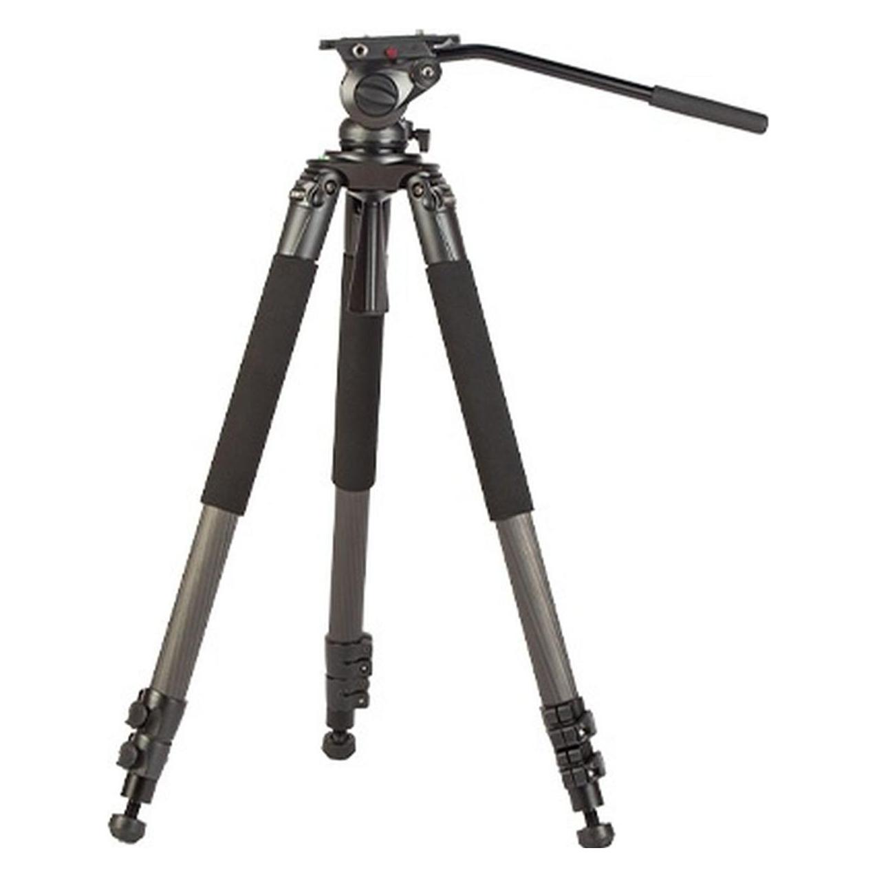 Swit MUF100C | Carbon-fiber Camera Tripod KIT, with TH100 Fluid Video Head, 10kg Payload, Soft (Carbon) (MUF100C)