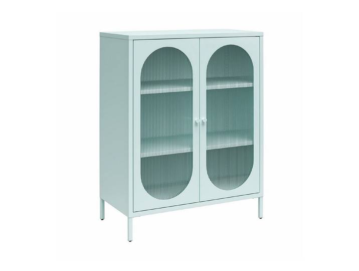 loft24 Highboard Luna, Anrichte aus Metall mit 2 Glastüren
