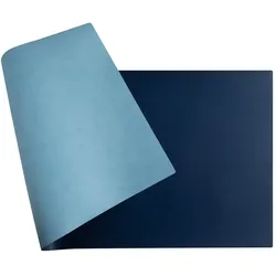 Exacompta 29124E Flexible Schreibunterlage Home Office, aus zweifarbigem Kunstleder (Polyurethan), widerstandsfähig, 35 x 60 cm, marine/himmelblau