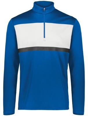Holloway 222591 Prism Bold 1/4 Zip Pullover T-Shirt in Royal/White size Small   Polyester