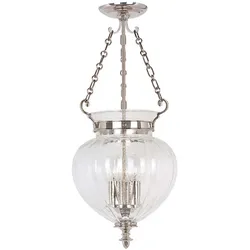 Pendellampe Deckenlampe Hängeleuchte Stahl Glas Poliertes Nickel Esszimmerlampe
